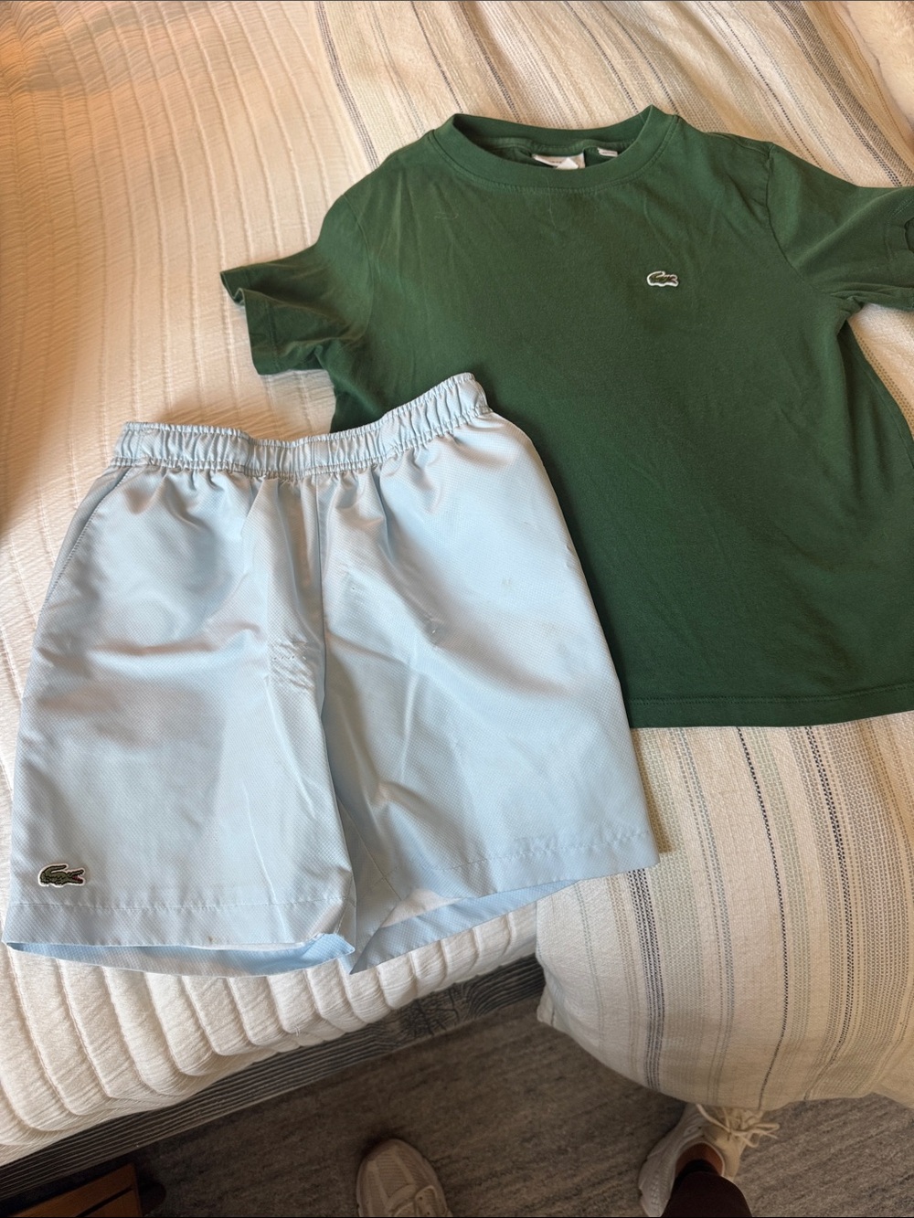 Lacoste Light Blue Kids Elastic Waist Shorts
